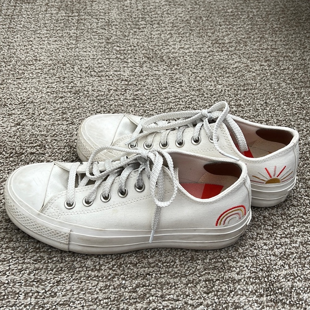 White platform limited edition converse